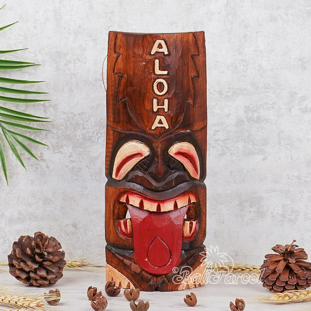 Wooden Mask, Hand Carved From Albesia Wood.