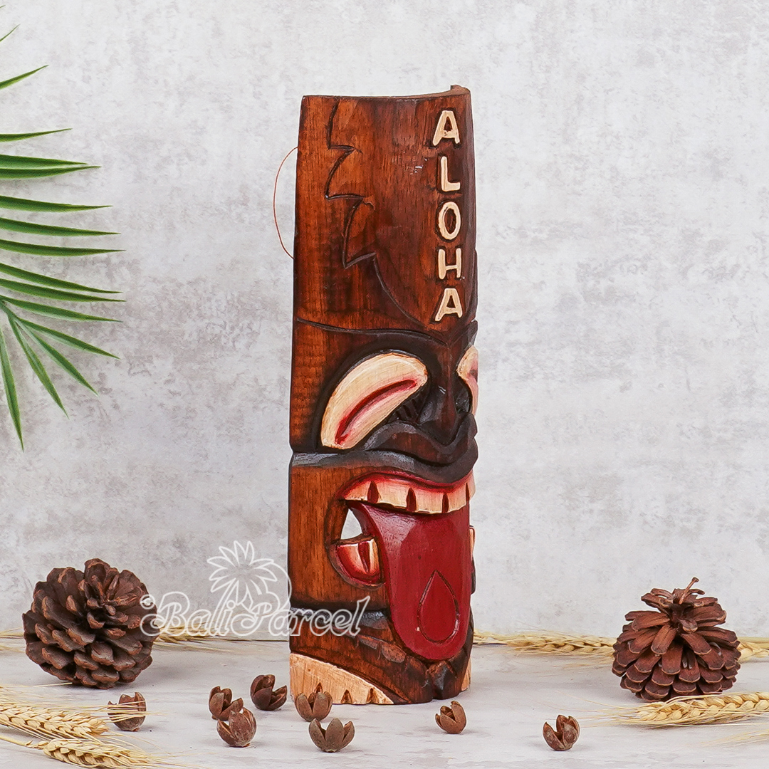Wooden Mask, Hand Carved From Albesia Wood.