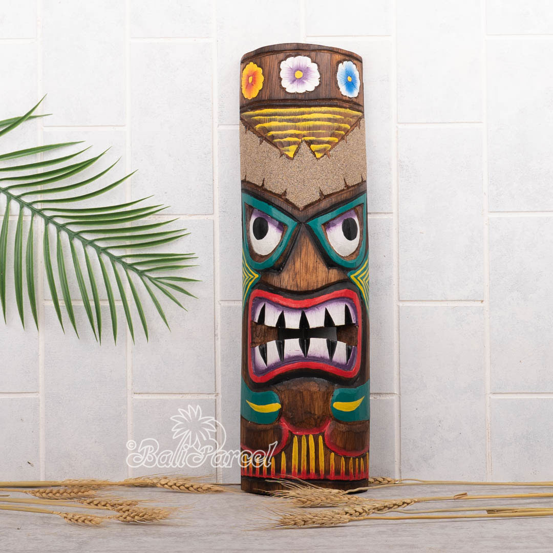 Wooden Mask, Hand Carved From Albesia Wood