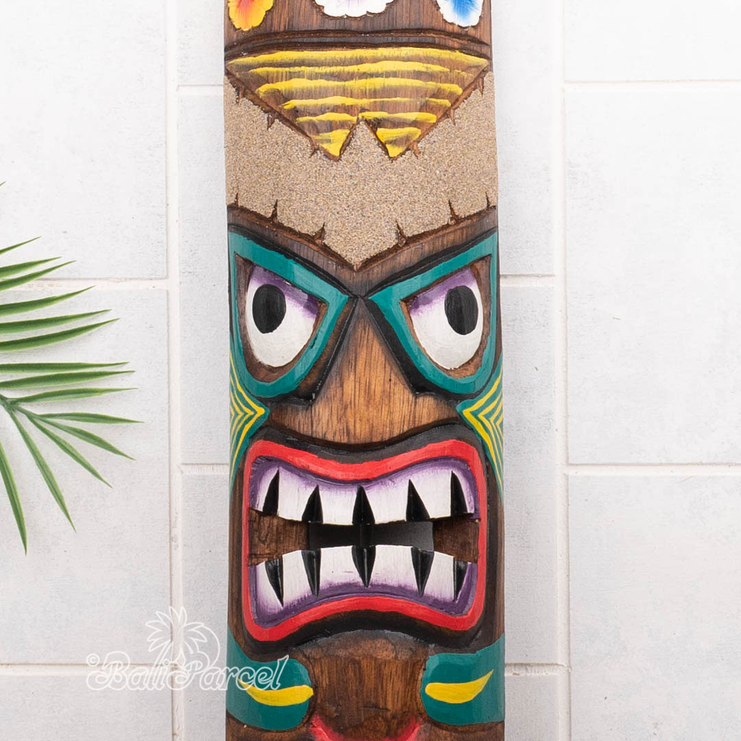 Wooden Mask, Hand Carved From Albesia Wood