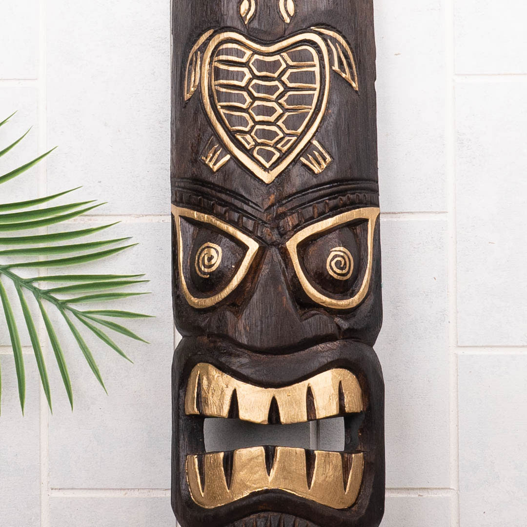 Wooden Mask, Hand Carved From Albesia Wood