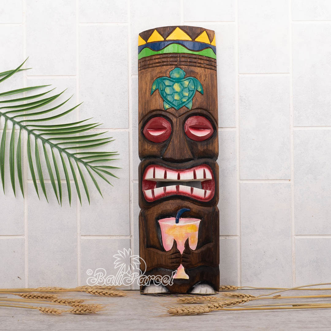 Wooden Mask, Hand Carved From Albesia Wood