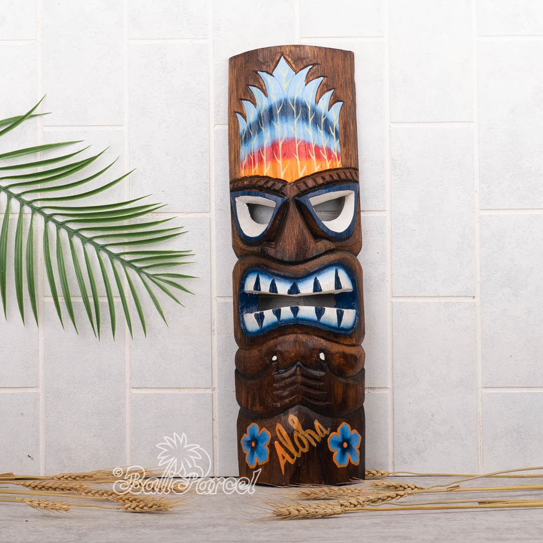 Wooden Mask, Hand Carved From Albesia Wood