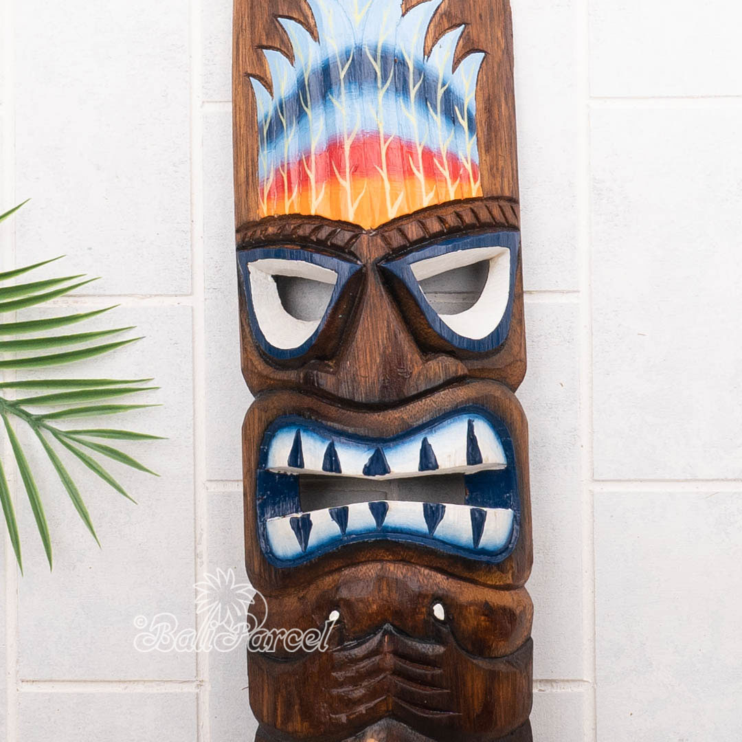 Wooden Mask, Hand Carved From Albesia Wood