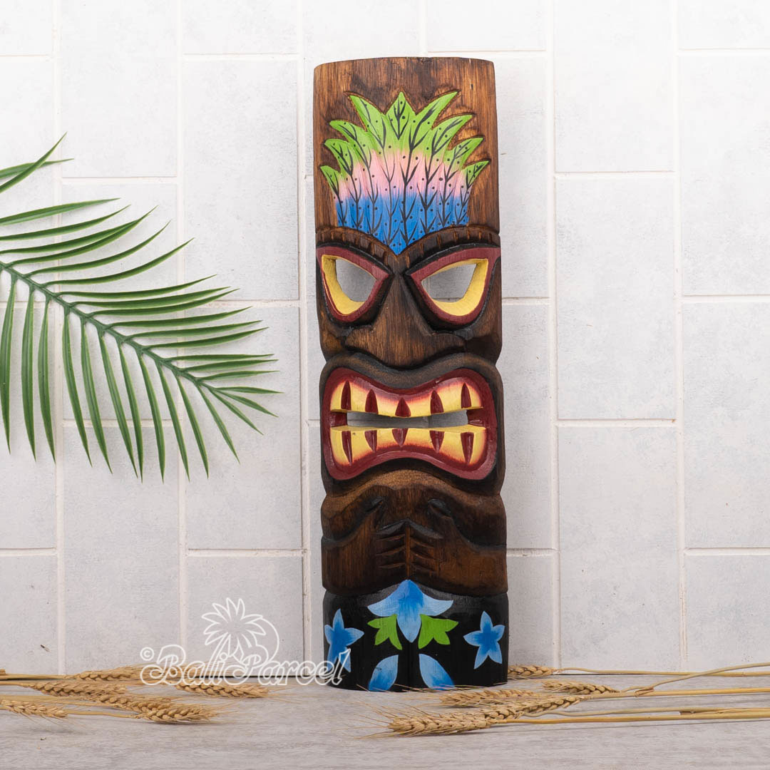 Wooden Mask, Hand Carved From Albesia Wood
