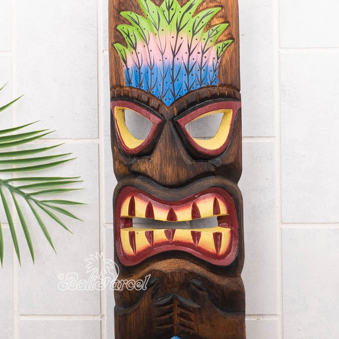 Wooden Mask, Hand Carved From Albesia Wood