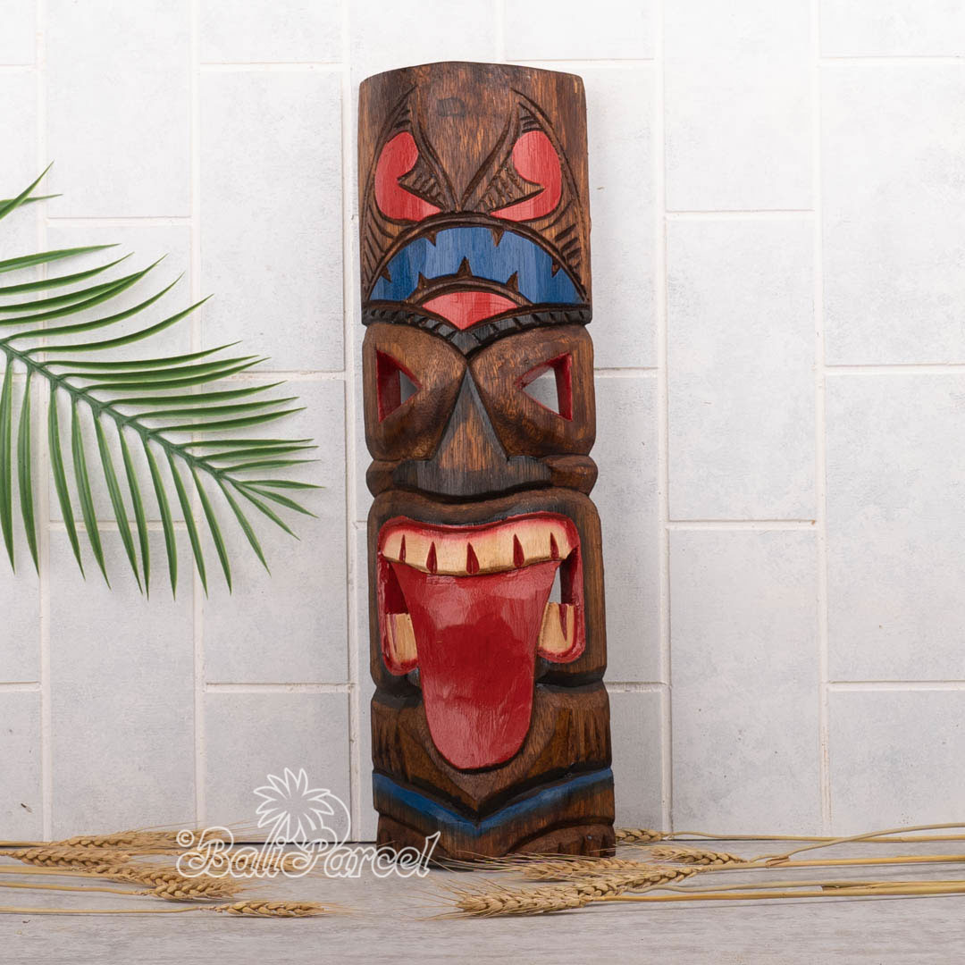 Wooden Mask, Hand Carved From Albesia Wood