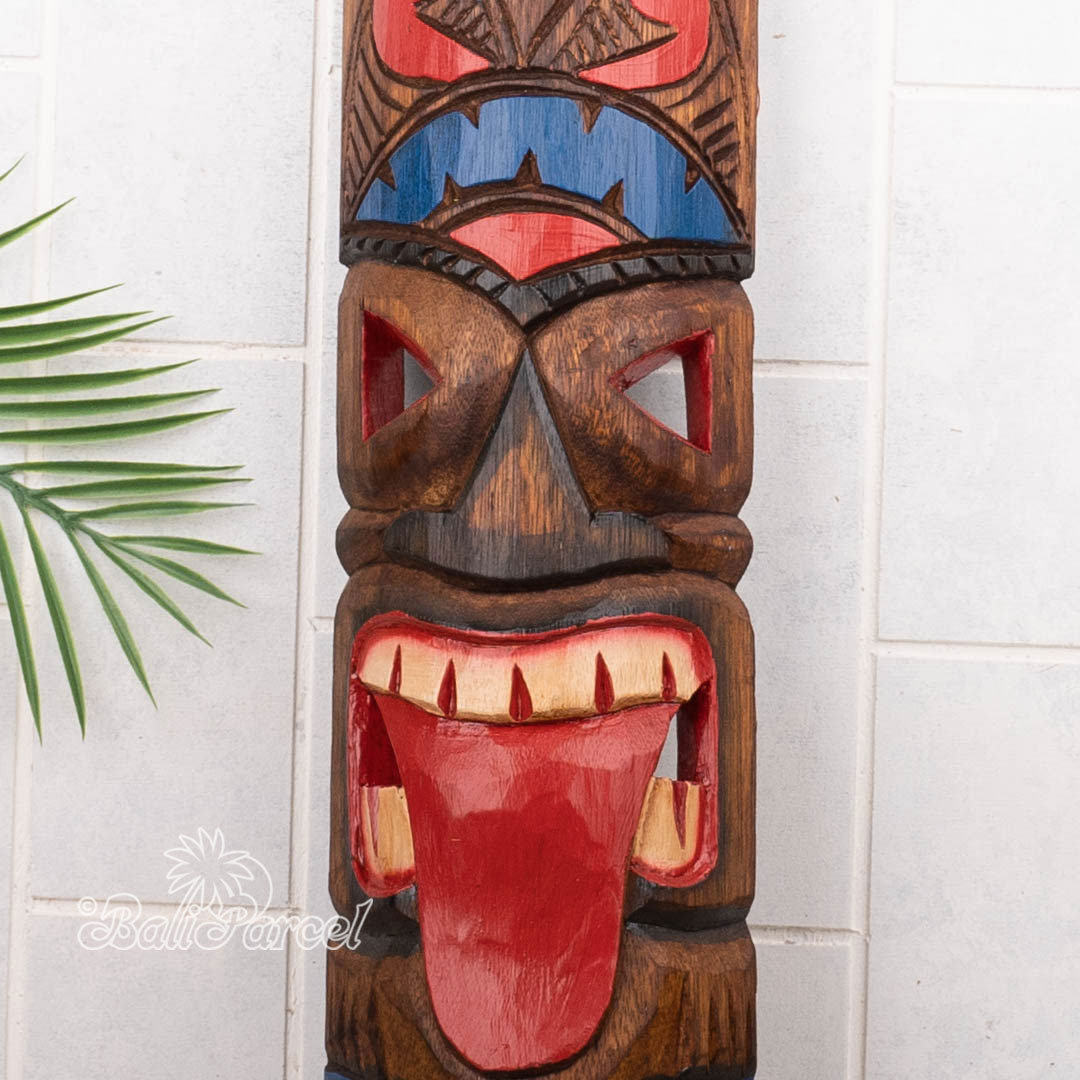 Wooden Mask, Hand Carved From Albesia Wood