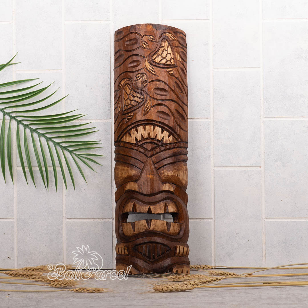 Wooden Mask, Hand Carved From Albesia Wood