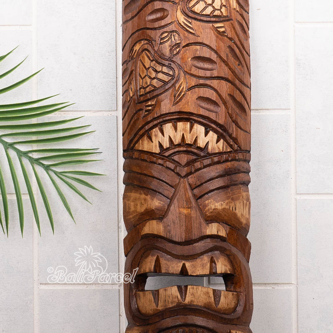 Wooden Mask, Hand Carved From Albesia Wood