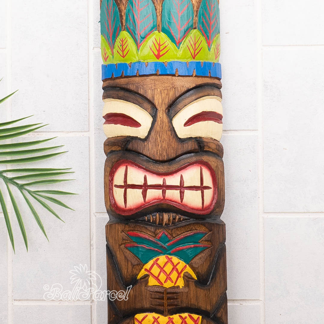 Wooden Mask, Hand Carved From Albesia Wood