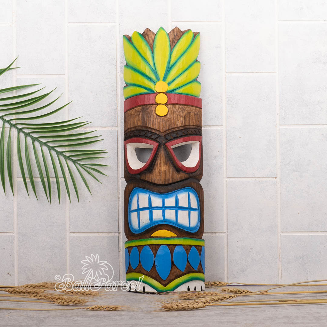 Wooden Mask, Hand Carved From Albesia Wood
