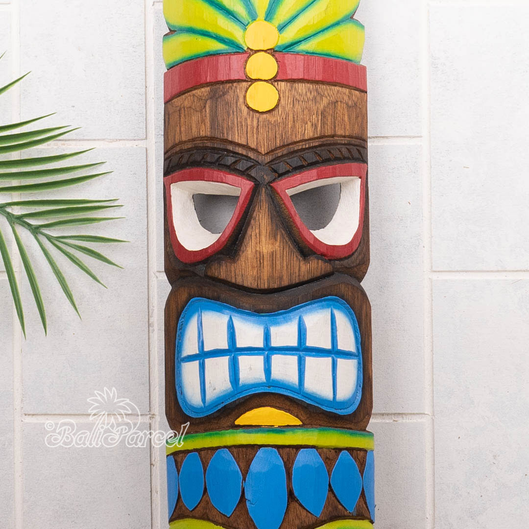Wooden Mask, Hand Carved From Albesia Wood