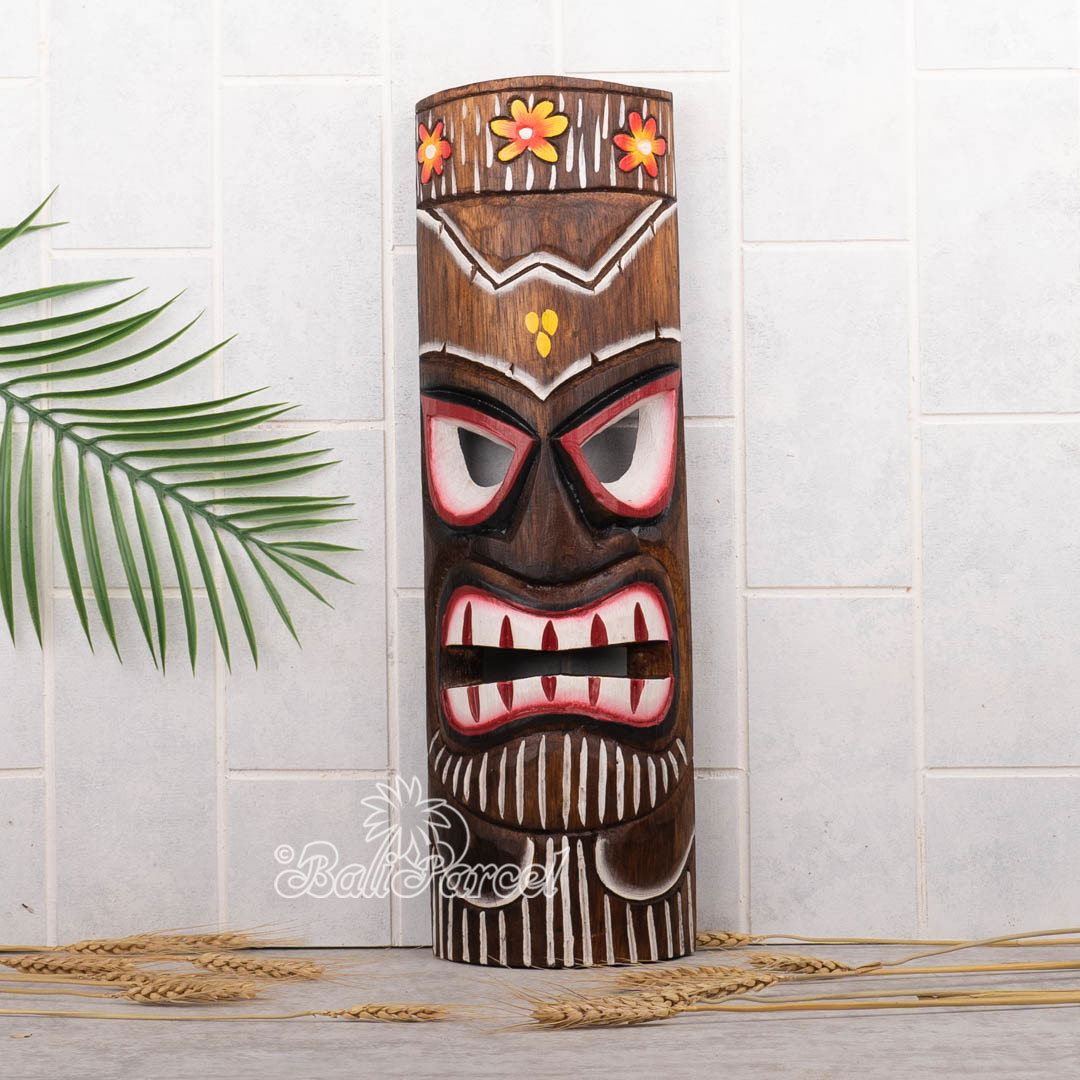 Wooden Mask, Hand Carved From Albesia Wood