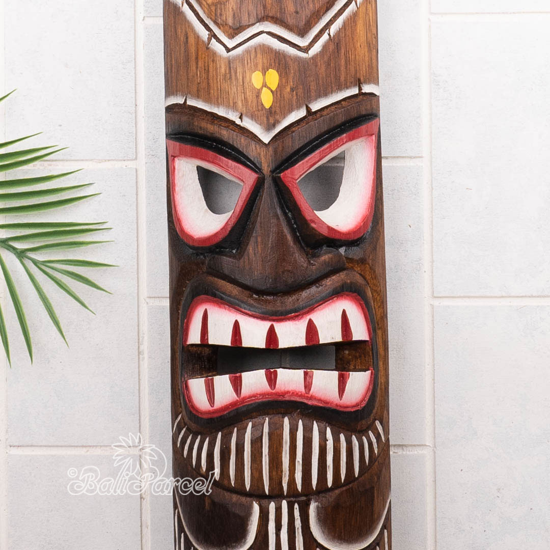 Wooden Mask, Hand Carved From Albesia Wood