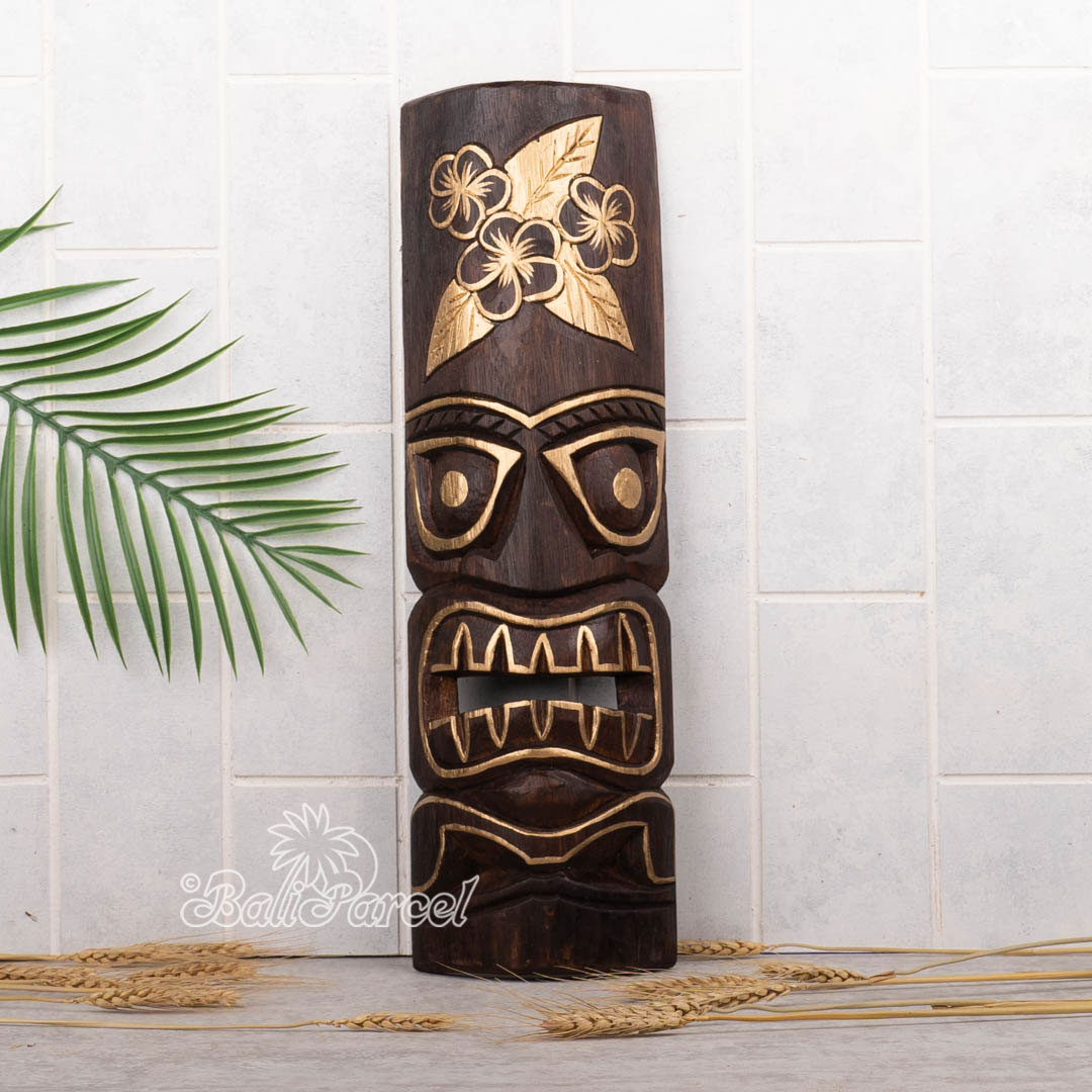 Wooden Mask, Hand Carved From Albesia Wood