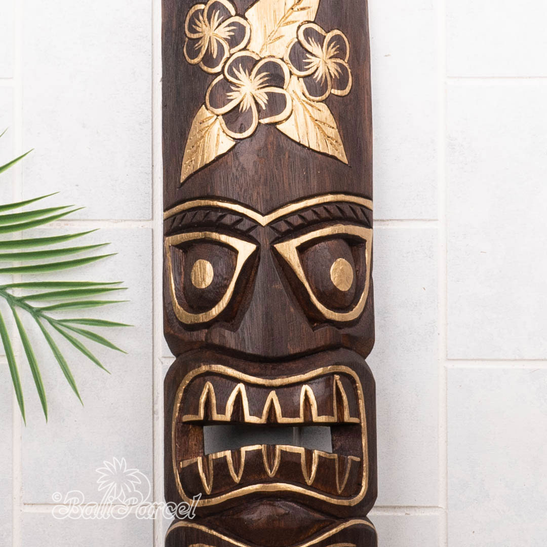 Wooden Mask, Hand Carved From Albesia Wood