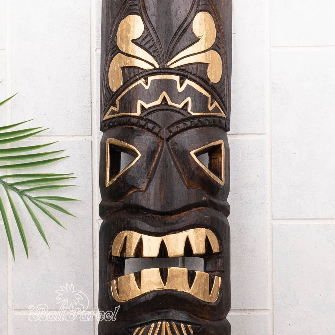 Wooden Mask, Hand Carved From Albesia Wood