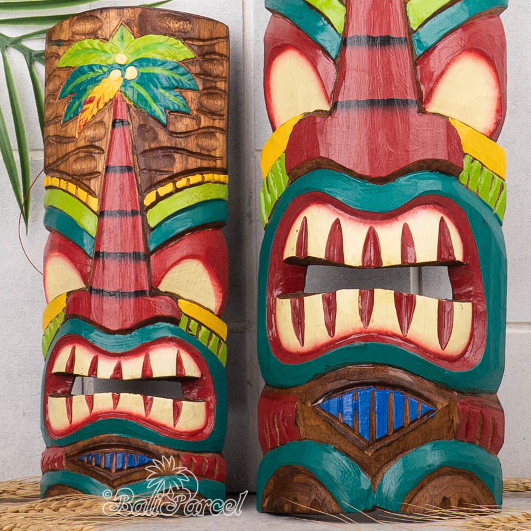 Wooden Mask, Hand Carved From Albesia Wood