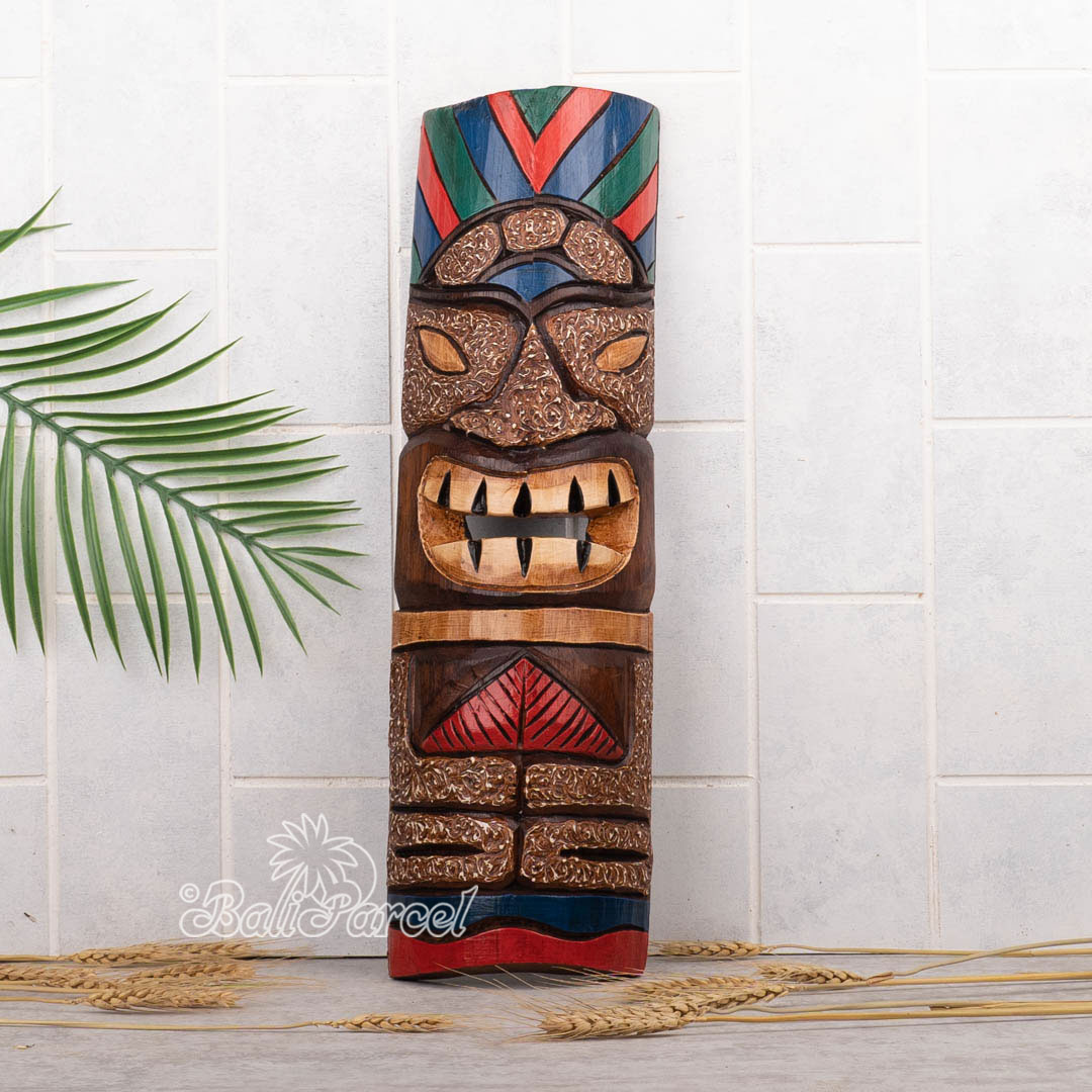 Wooden Mask, Hand Carved From Albesia Wood