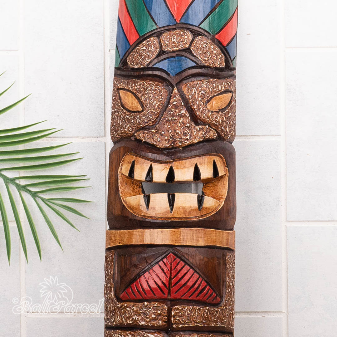 Wooden Mask, Hand Carved From Albesia Wood