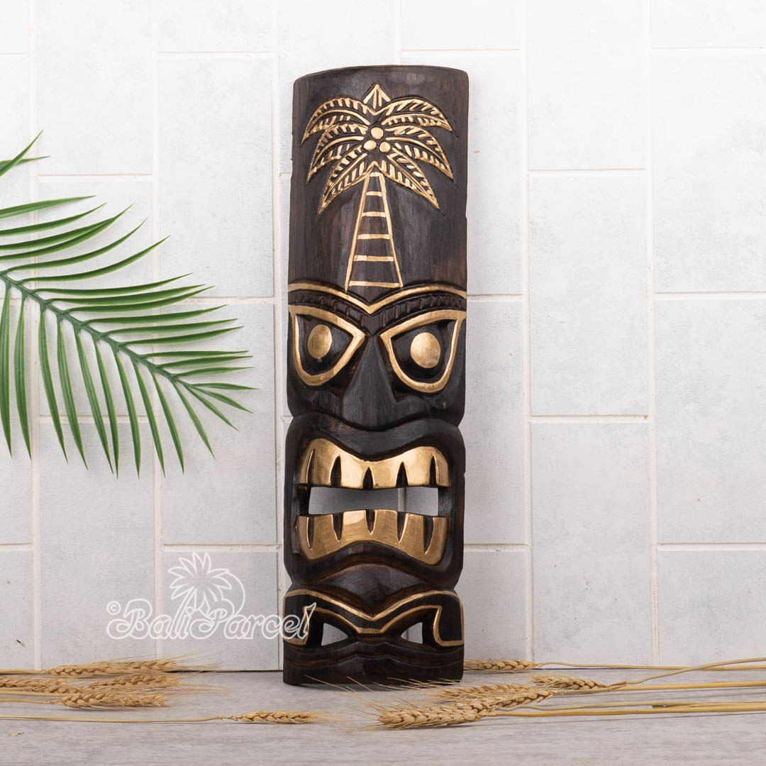 Wooden Mask, Hand Carved From Albesia Wood