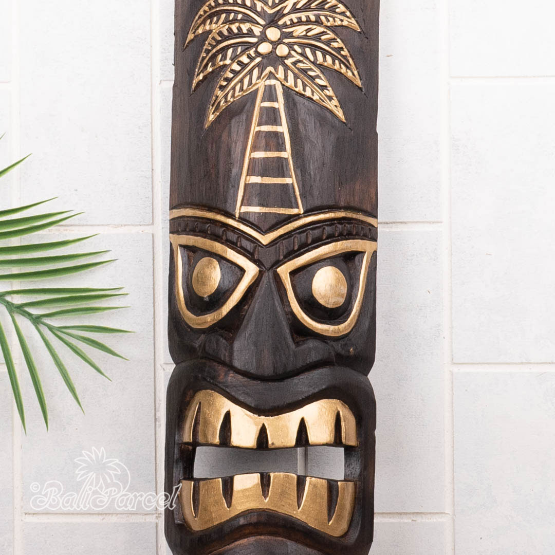 Wooden Mask, Hand Carved From Albesia Wood