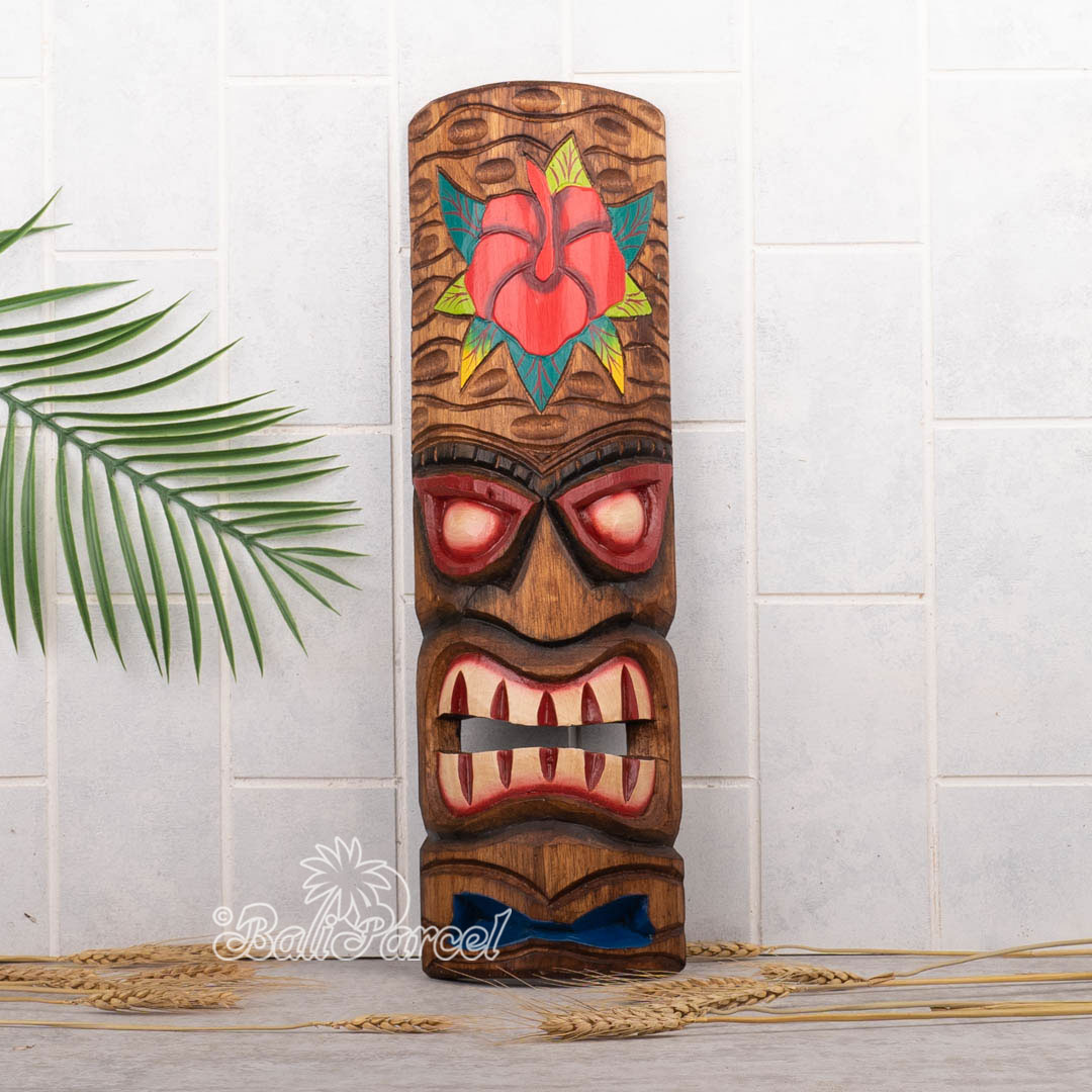 Wooden Mask, Hand Carved From Albesia Wood