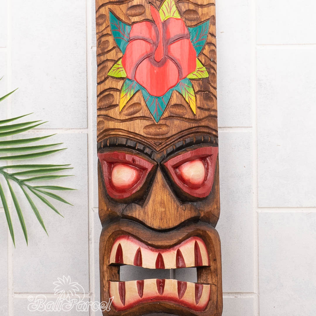 Wooden Mask, Hand Carved From Albesia Wood