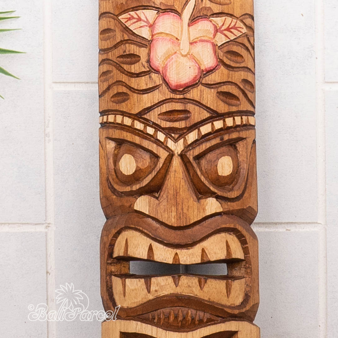 Wooden Mask, Hand Carved From Albesia Wood