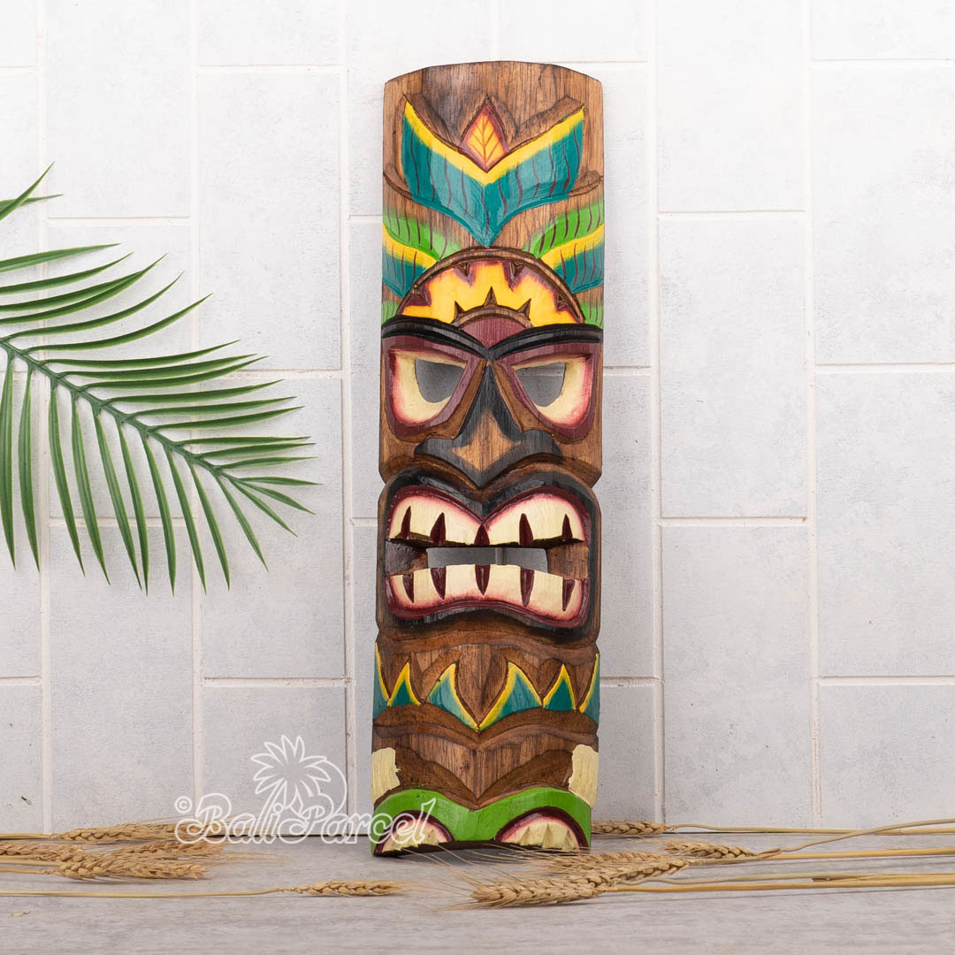 Wooden Mask, Hand Carved From Albesia Wood
