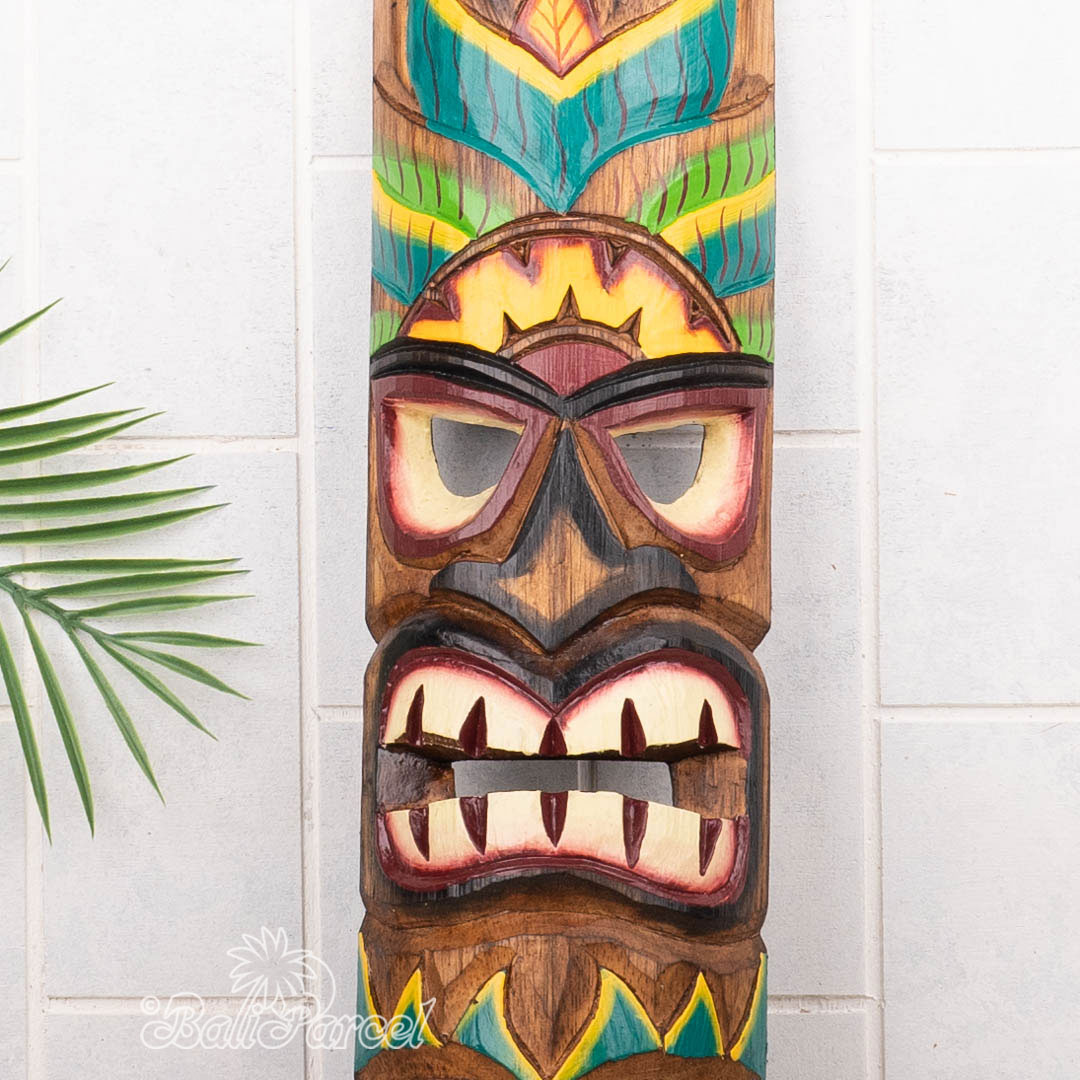 Wooden Mask, Hand Carved From Albesia Wood