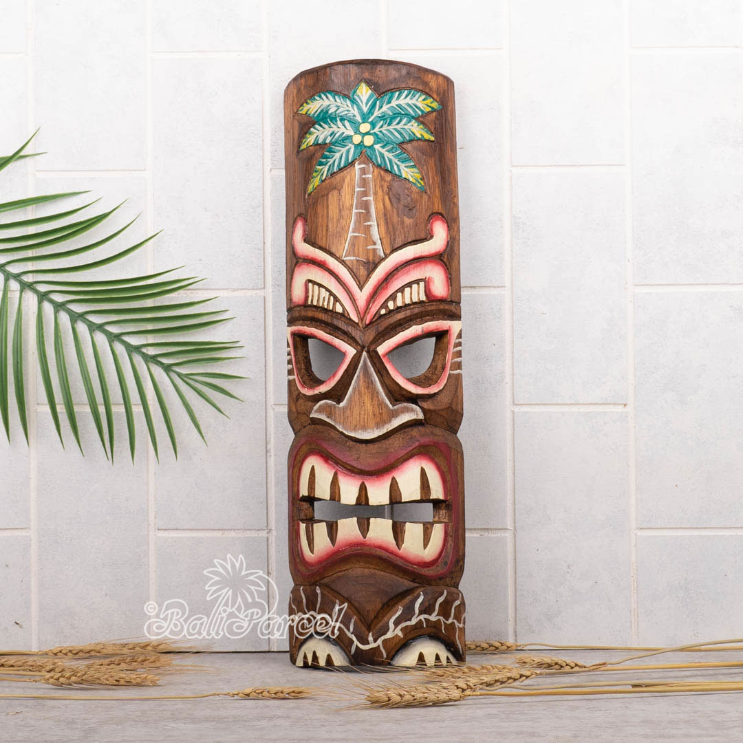 Wooden Mask, Hand Carved From Albesia Wood