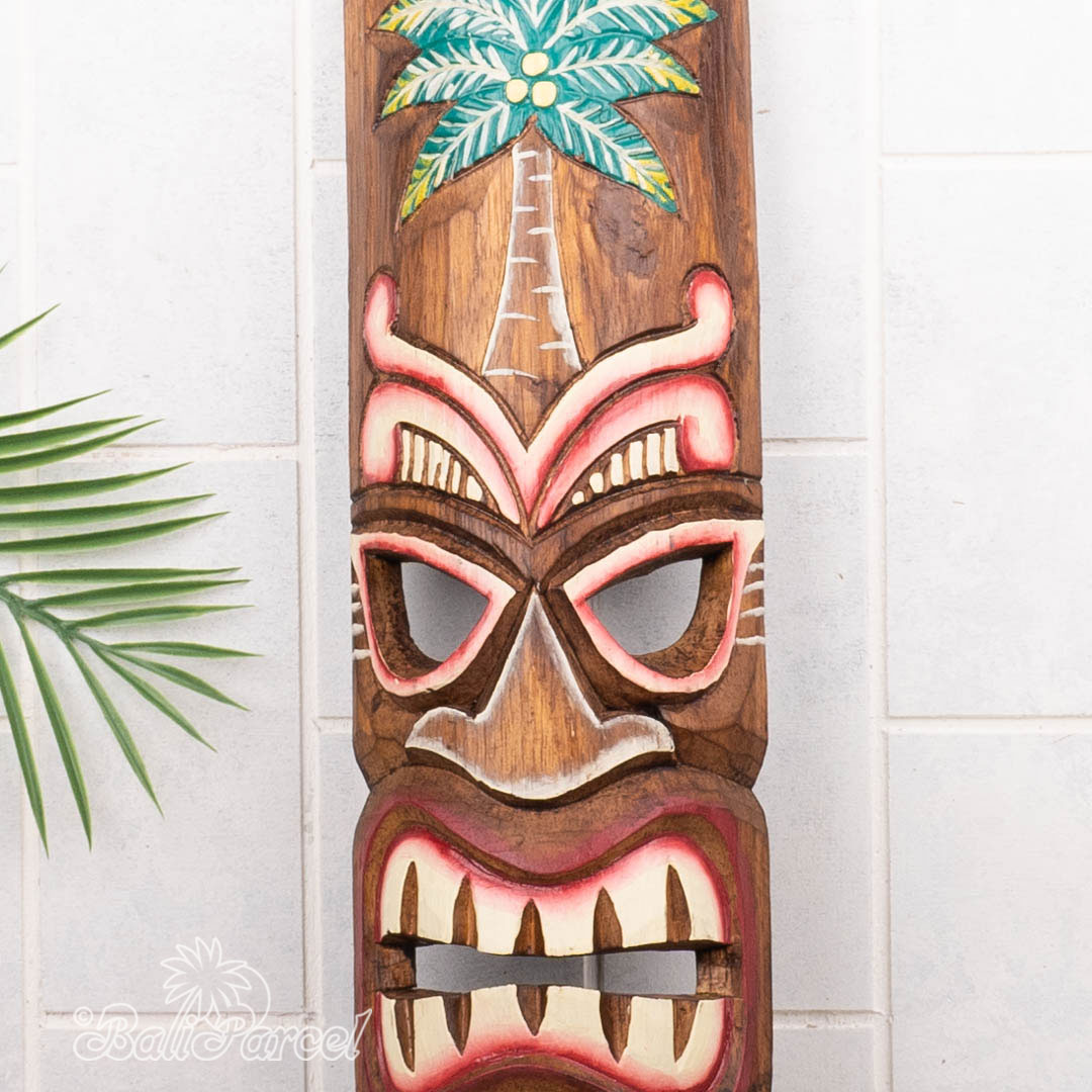 Wooden Mask, Hand Carved From Albesia Wood