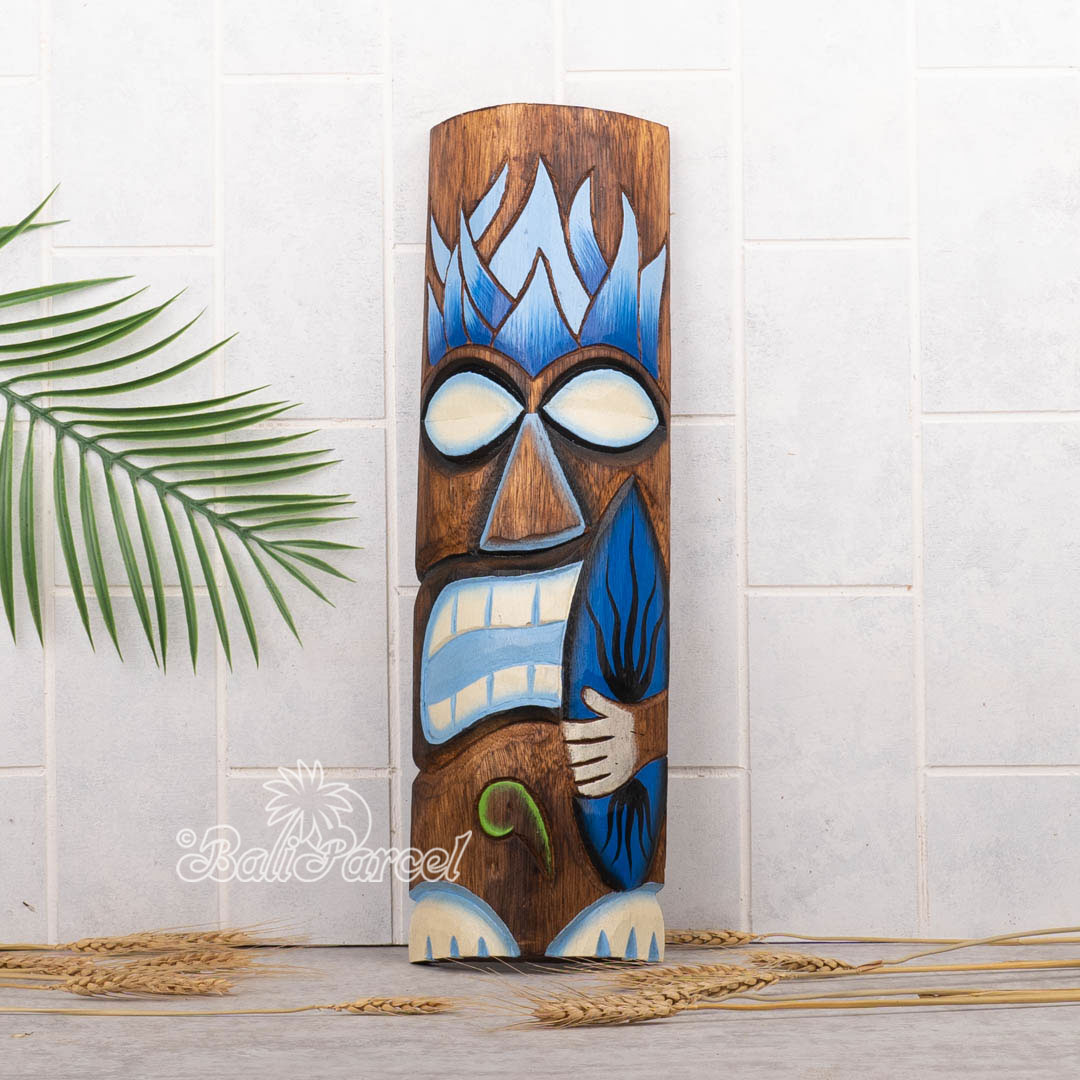 Mask African Wood Hand Carved Painted Dot Tribe Face Decor Home Aboriginal Bali 