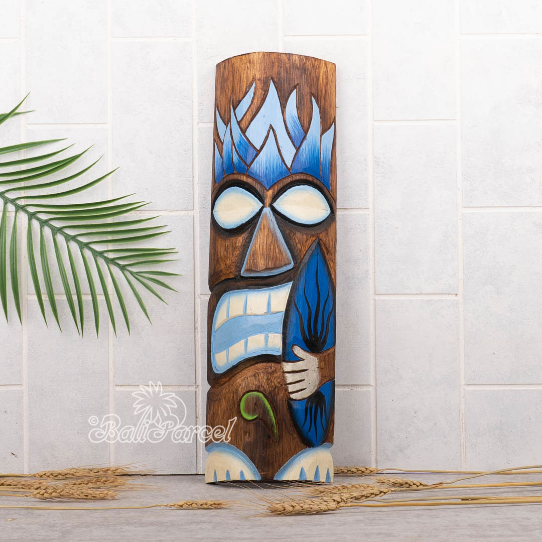 Wooden Mask, Hand Carved From Albesia Wood