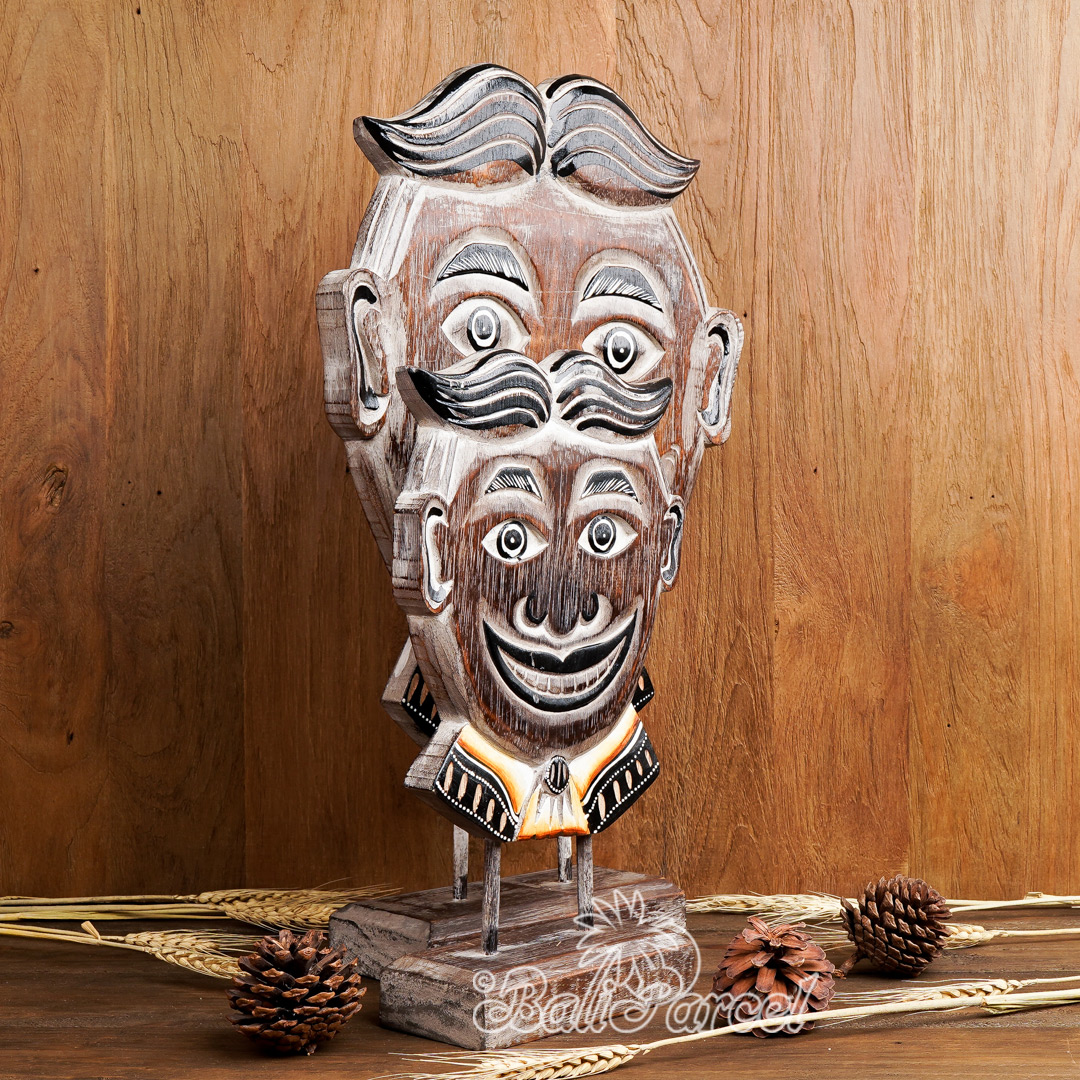 Wooden Stand Medallion Set Of 2, Hand Carved From Albesia Wood