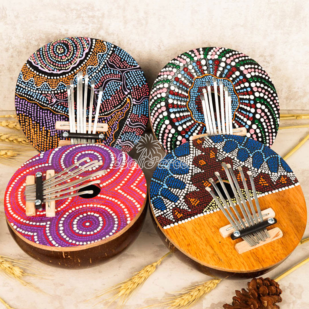 Assorted Karimba, Handcarved From Wood And Coconut Shell