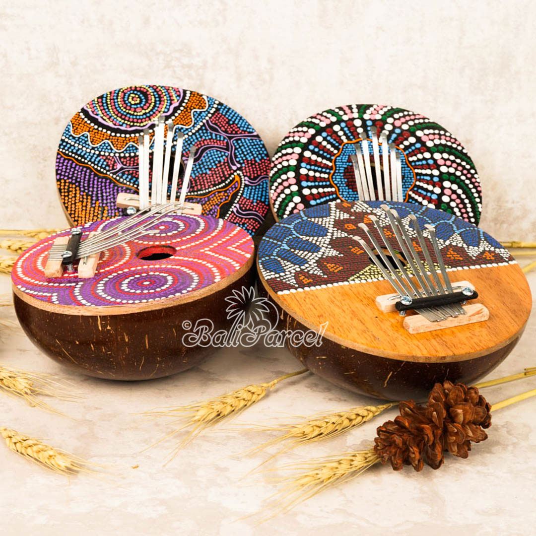 Assorted Karimba, Handcarved From Wood And Coconut Shell