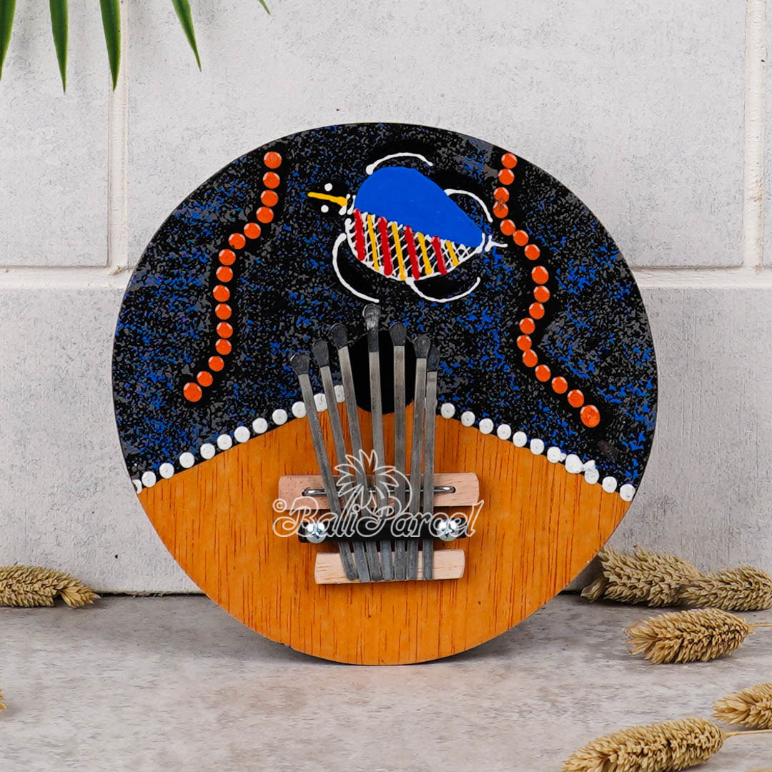 7 Notes Karimba Thumb Piano, Handcarved From Wood And Coconut Shell