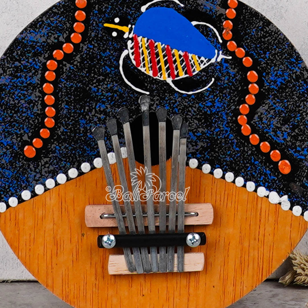 7 Notes Karimba Thumb Piano, Handcarved From Wood And Coconut Shell