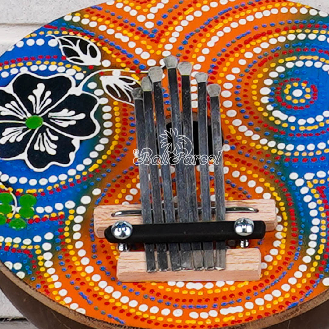7 Notes Karimba Thumb Piano, Handcarved From Wood And Coconut Shell