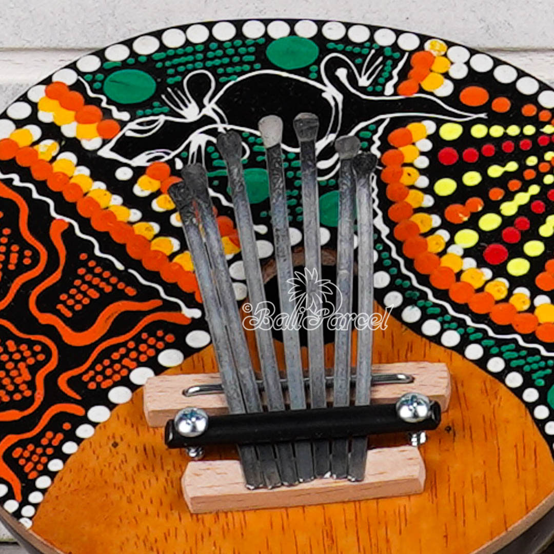 7 Notes Karimba Thumb Piano, Handcarved From Wood And Coconut Shell