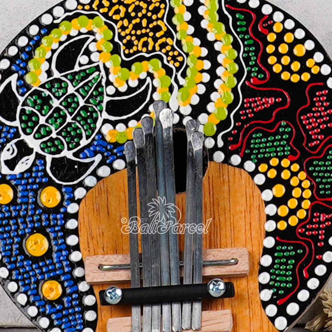 7 Notes Karimba Thumb Piano, Handcarved From Wood And Coconut Shell