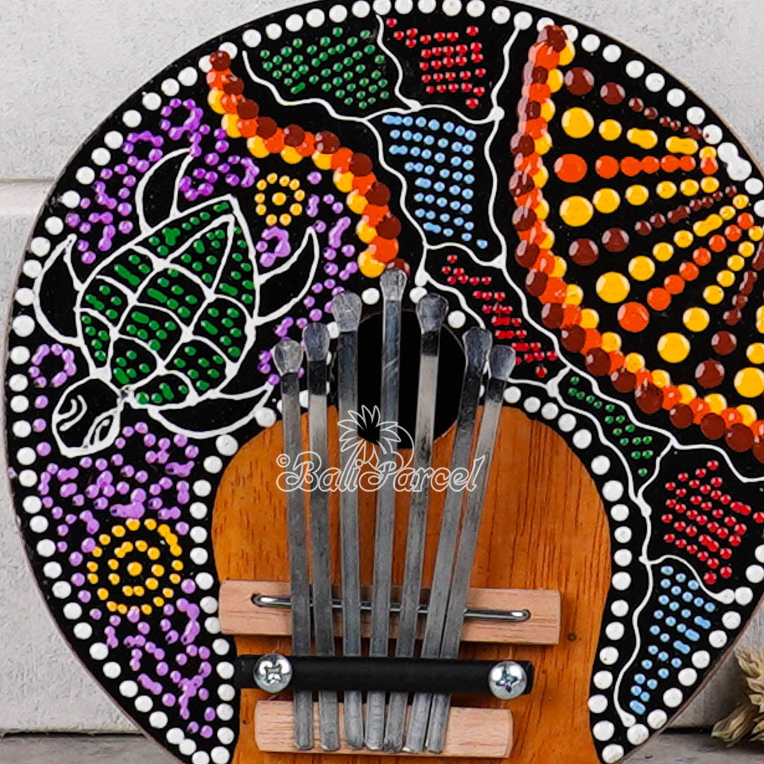 7 Notes Karimba Thumb Piano, Handcarved From Wood And Coconut Shell