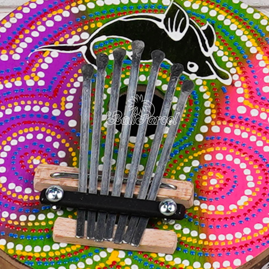 7 Notes Karimba Thumb Piano, Handcarved From Wood And Coconut Shell