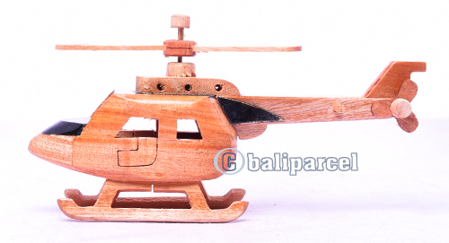 Wooden Helicopter, Hand Made From Albesia Wood
