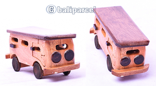 Wooden Minibus, Hand Made From Albesia Wood