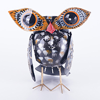 Owl, Made From Iron With Hanpainted