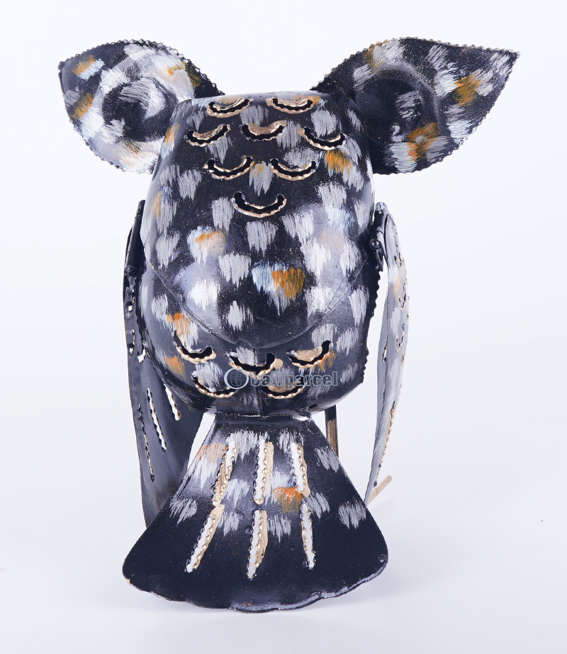 Owl, Made From Iron With Hanpainted
